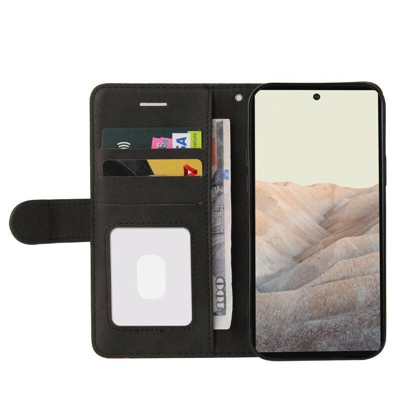 Custodia in pelle Google Pixel 6 Pro Ecopelle Firmata Bicolore