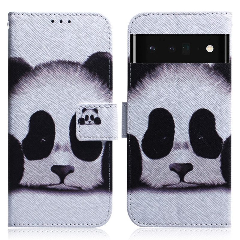 Custodia in pelle Google Pixel 6 Pro Faccia Da Panda