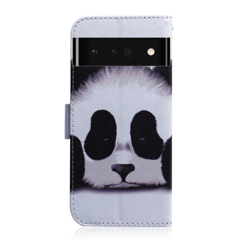 Custodia in pelle Google Pixel 6 Pro Faccia Da Panda