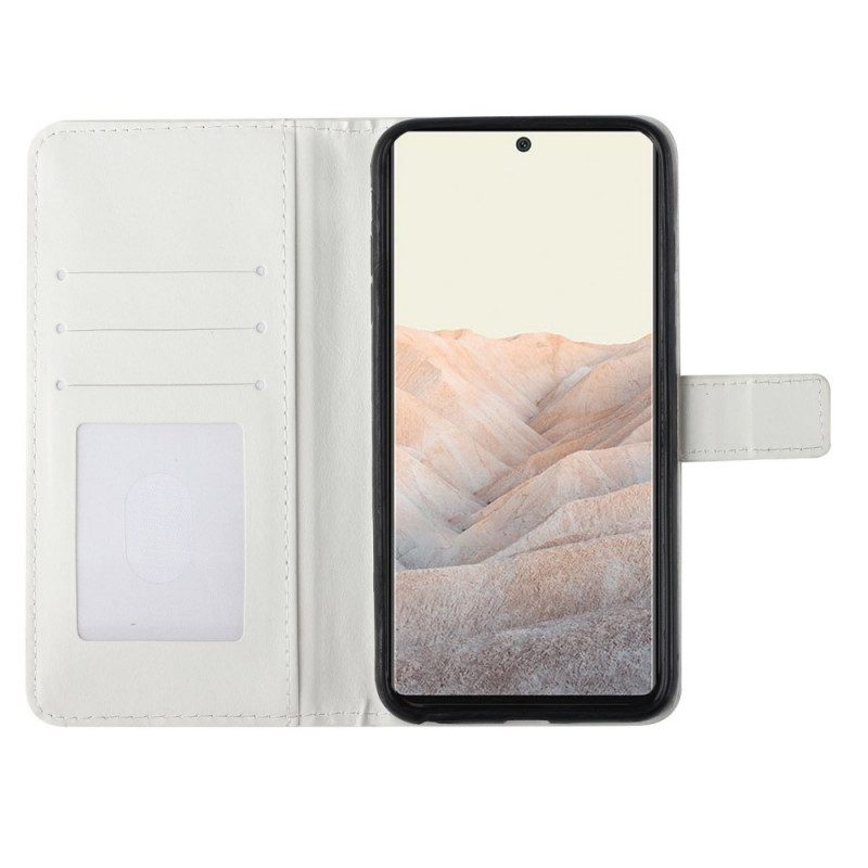 Custodia in pelle Google Pixel 6 Pro Farfalle Blu Volanti