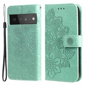 Custodia in pelle Google Pixel 6 Pro Fiore Mandala