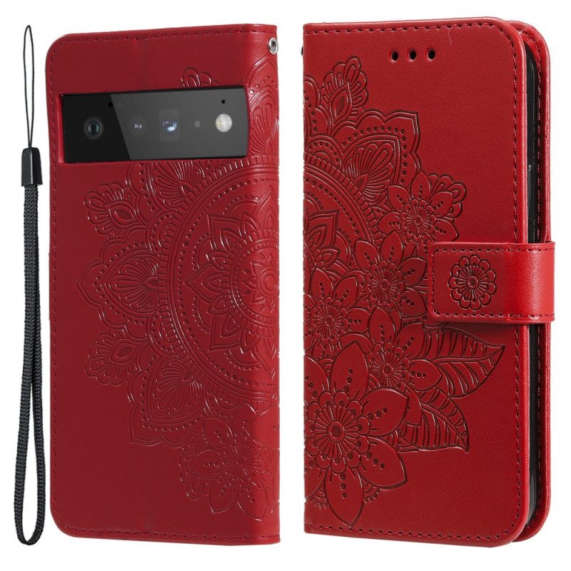 Custodia in pelle Google Pixel 6 Pro Fiore Mandala