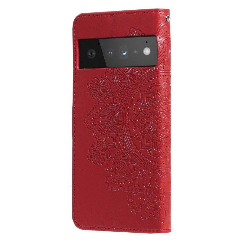 Custodia in pelle Google Pixel 6 Pro Fiore Mandala