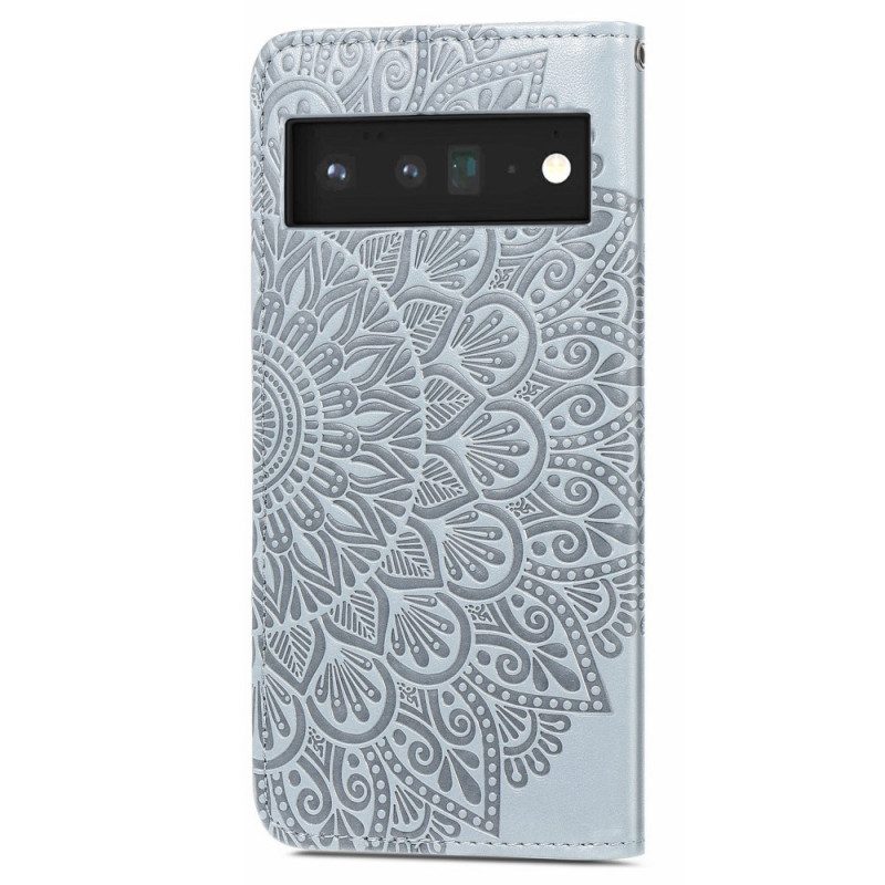 Custodia in pelle Google Pixel 6 Pro Foglie Tribali