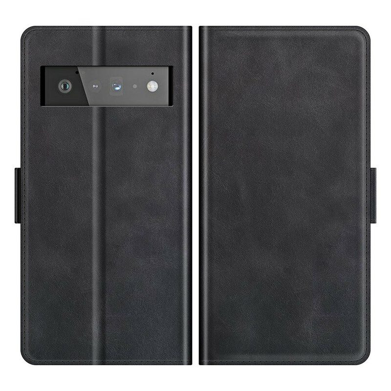 Custodia in pelle Google Pixel 6 Pro Folio Cover Doppia Patta Classica