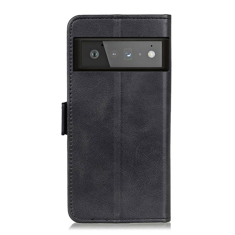 Custodia in pelle Google Pixel 6 Pro Folio Cover Doppio Lembo