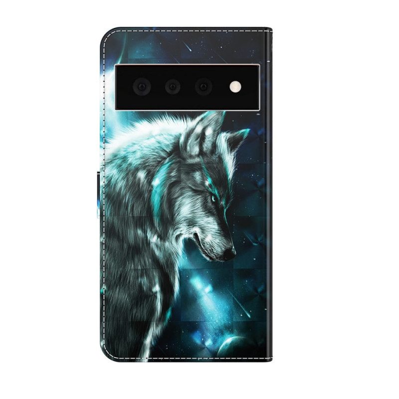 Custodia in pelle Google Pixel 6 Pro Lupo Maestoso