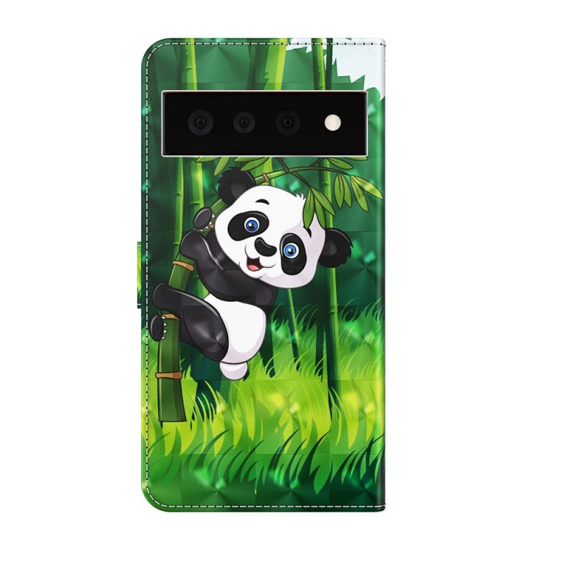 Custodia in pelle Google Pixel 6 Pro Panda E Bambù