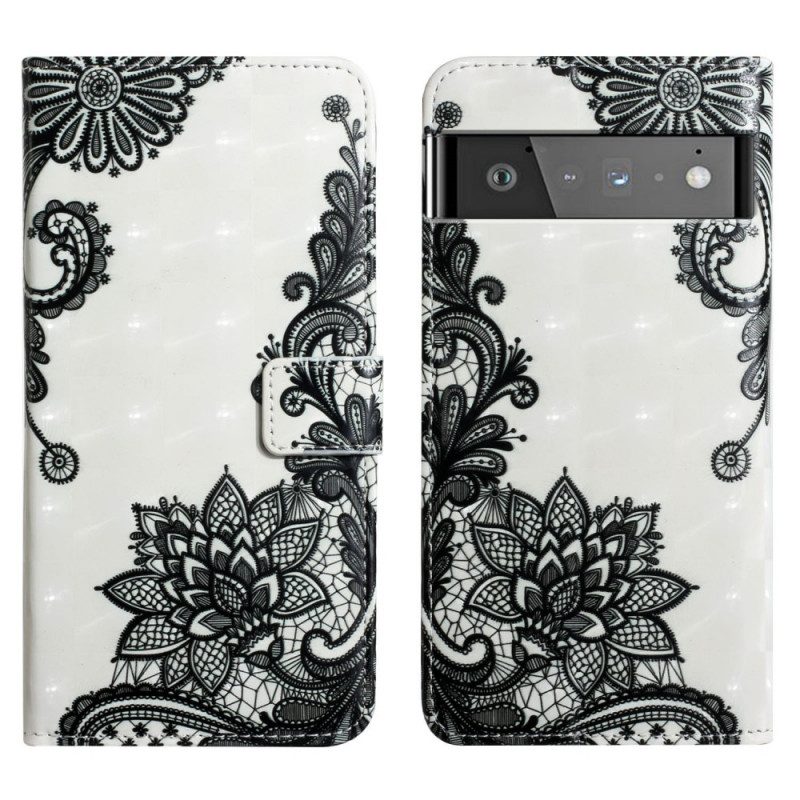 Custodia in pelle Google Pixel 6 Pro Pizzo Elegante