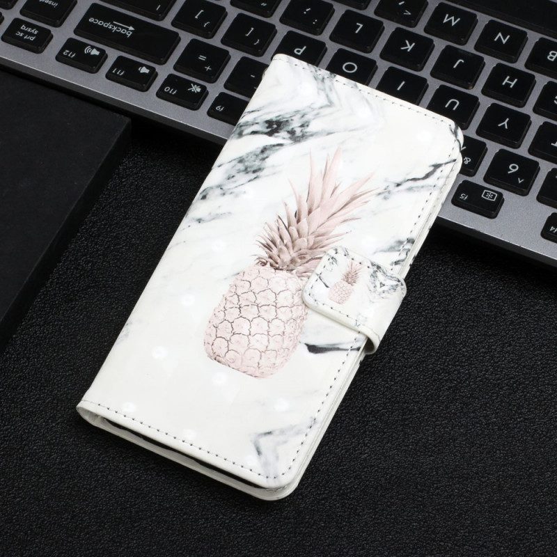 Custodia in pelle Google Pixel 6 Pro Punto Luce Ananas