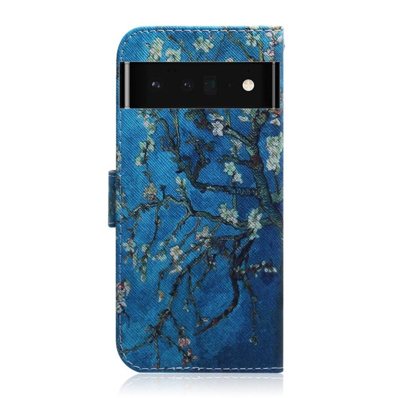 Custodia in pelle Google Pixel 6 Pro Ramo Di Un Albero In Fiore