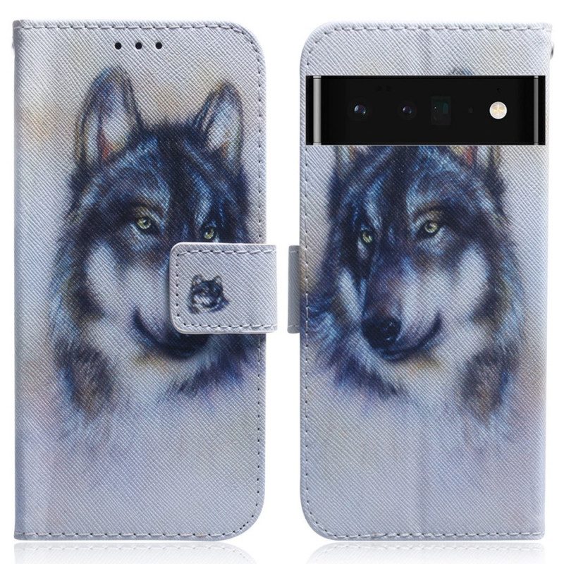 Custodia in pelle Google Pixel 6 Pro Sguardo Canino