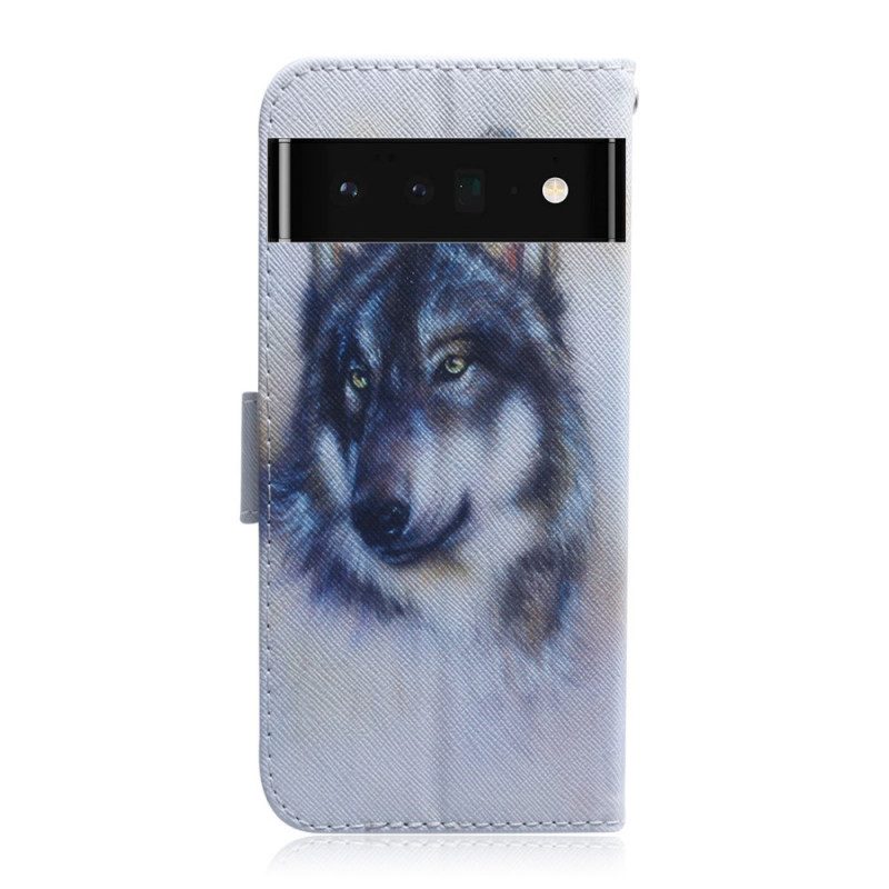 Custodia in pelle Google Pixel 6 Pro Sguardo Canino