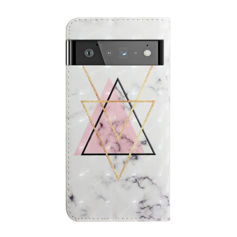 Custodia in pelle Google Pixel 6 Pro Triangolo Di Paillettes