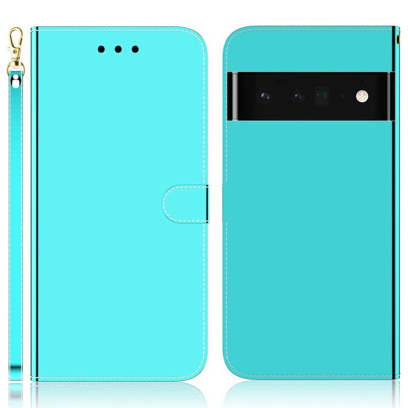 Folio Cover Google Pixel 6 Pro Copri Specchietto In Ecopelle