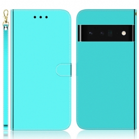 Folio Cover Google Pixel 6 Pro Copri Specchietto In Ecopelle