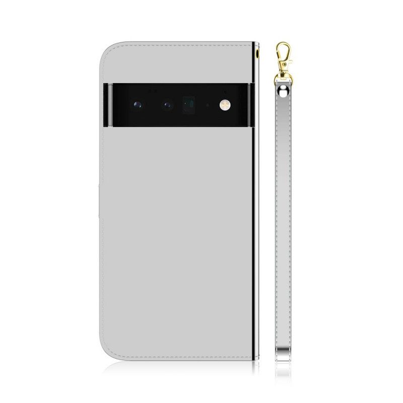 Folio Cover Google Pixel 6 Pro Copri Specchietto In Ecopelle