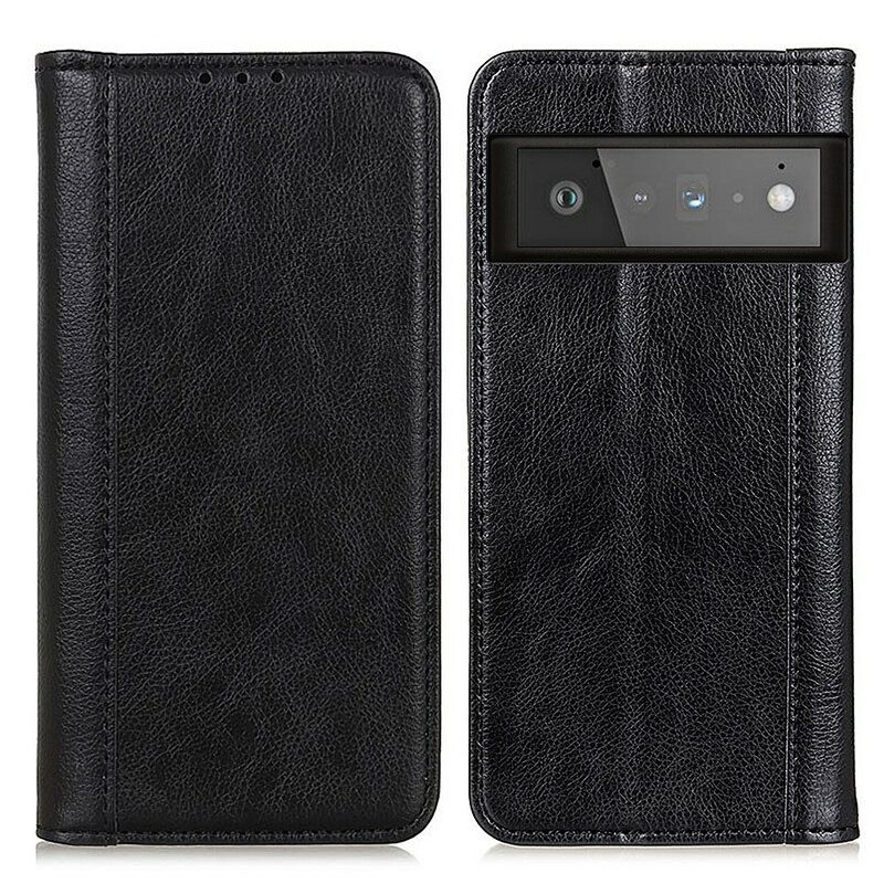 Folio Cover Google Pixel 6 Pro Custodia in pelle Pelle Crosta Versione Colorata