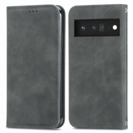 Folio Cover Google Pixel 6 Pro Custodia in pelle Design Vintage Skin-touch