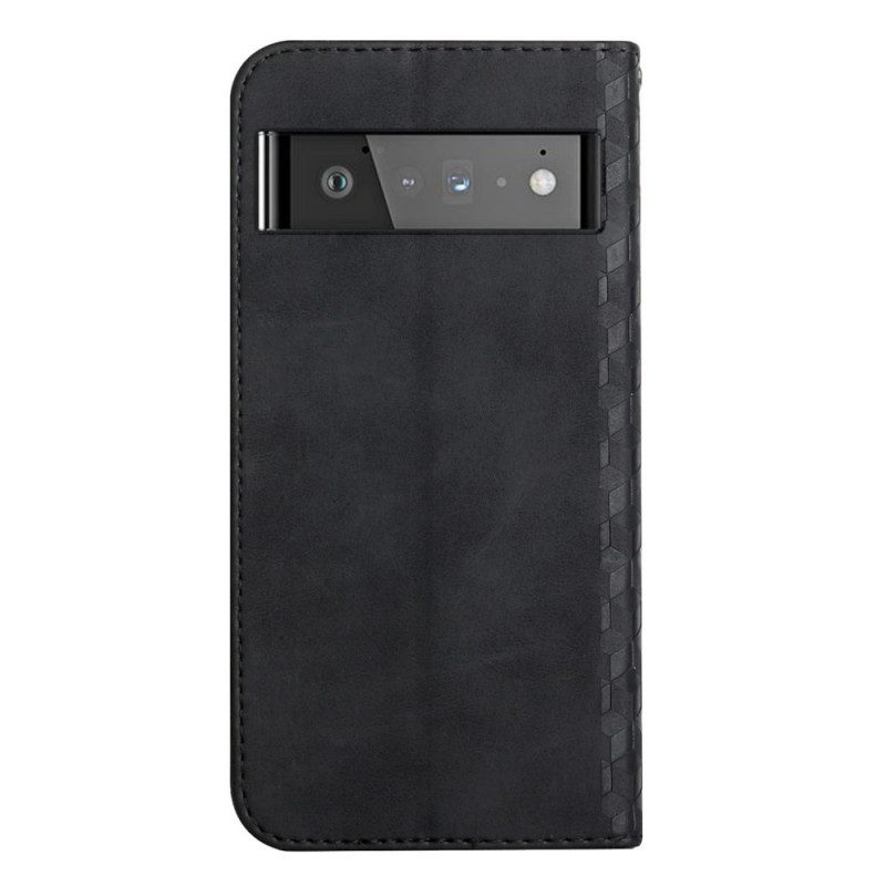 Folio Cover Google Pixel 6 Pro Custodia in pelle Geo Effetto Pelle