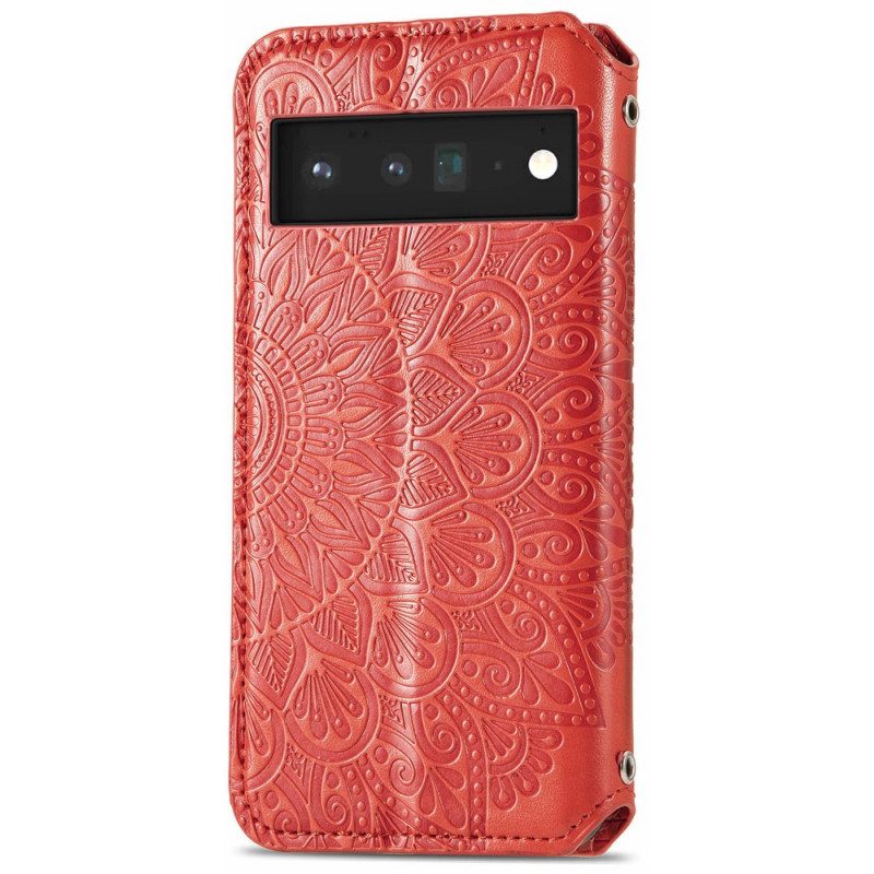 Folio Cover Google Pixel 6 Pro Custodia in pelle Mandala