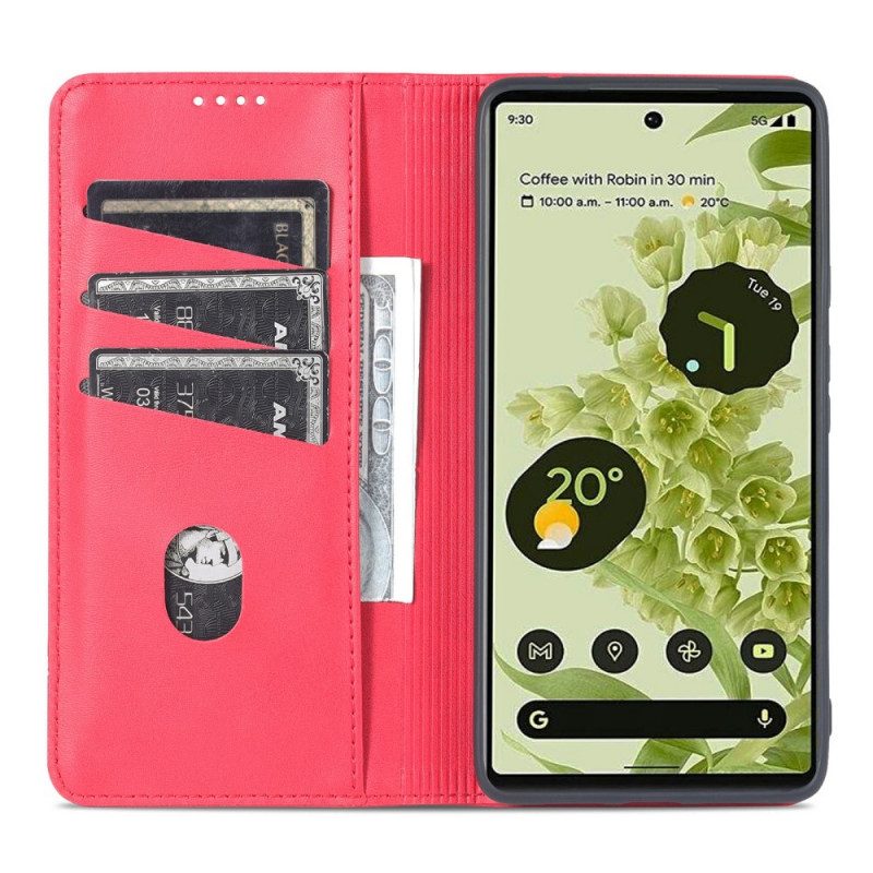 Folio Cover Google Pixel 6 Pro Custodia in pelle Stile In Pelle Azns