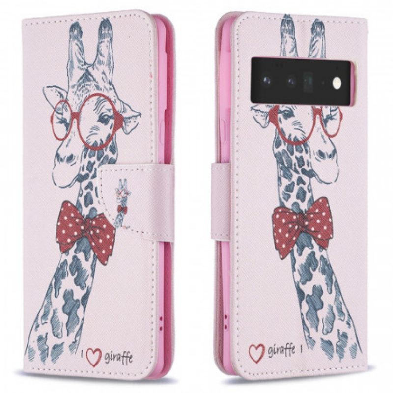 Folio Cover Google Pixel 6 Pro Giraffa Intelligente