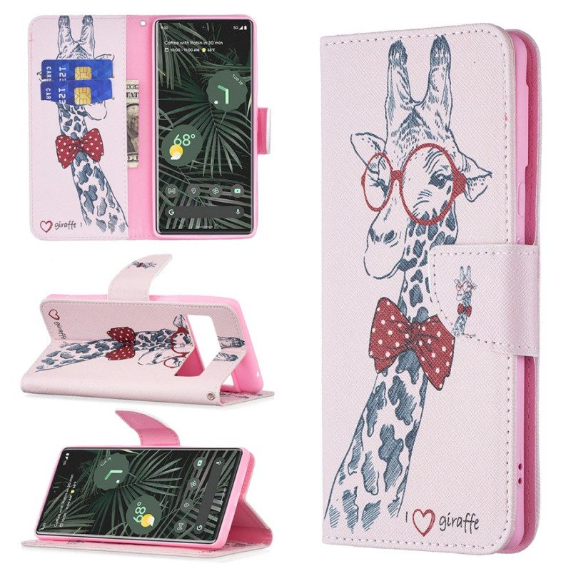 Folio Cover Google Pixel 6 Pro Giraffa Intelligente