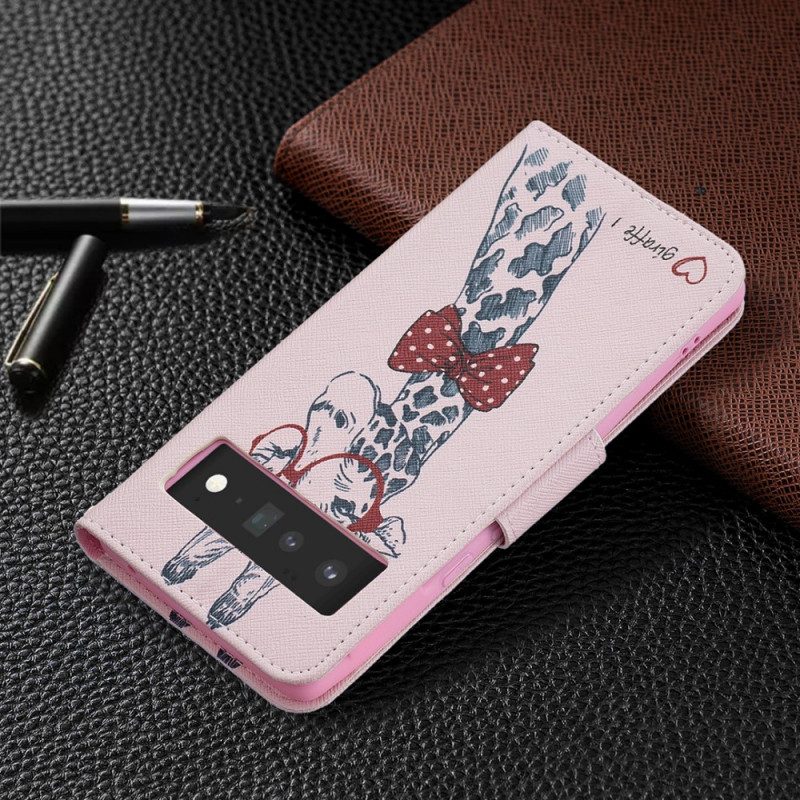 Folio Cover Google Pixel 6 Pro Giraffa Intelligente