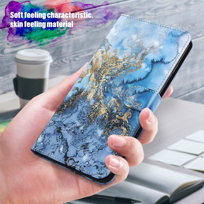 Folio Cover Google Pixel 6 Pro Punto Luce Design In Marmo Con Cordino