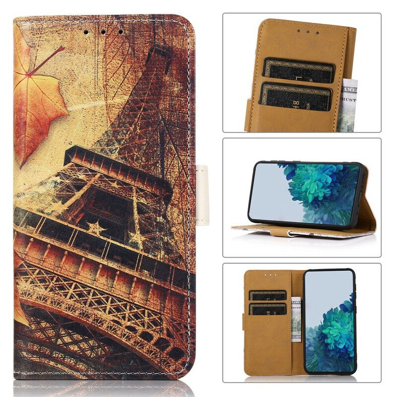 Folio Cover Google Pixel 6 Pro Torre Eiffel In Autunno