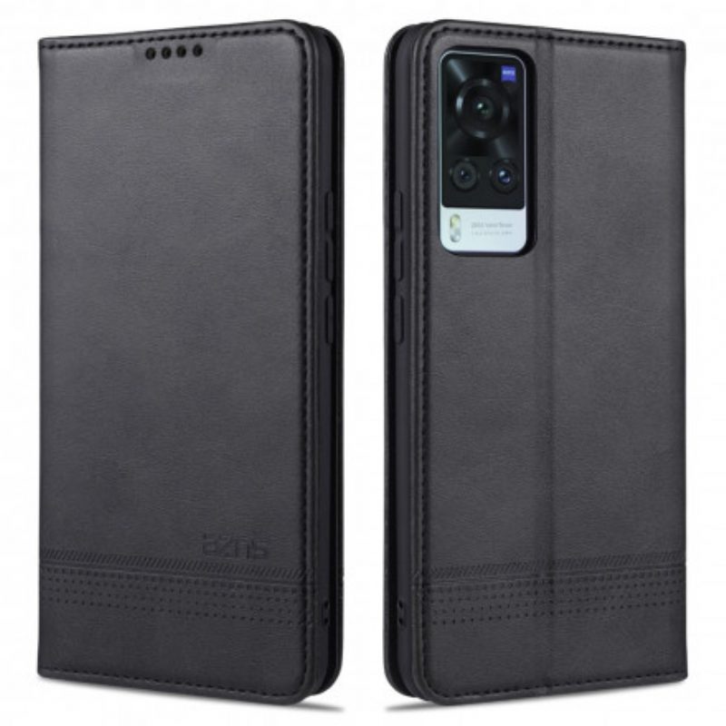 Folio Cover Vivo X60 Custodia in pelle Stile In Pelle Azns