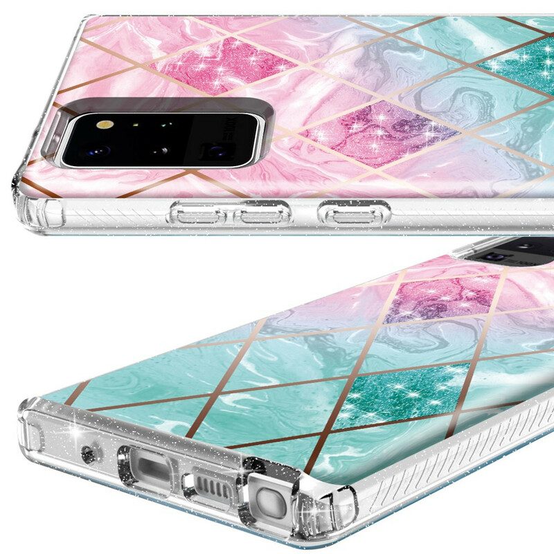 Cover Samsung Galaxy Note 20 Ultra Piastrelle Glitter Marmo