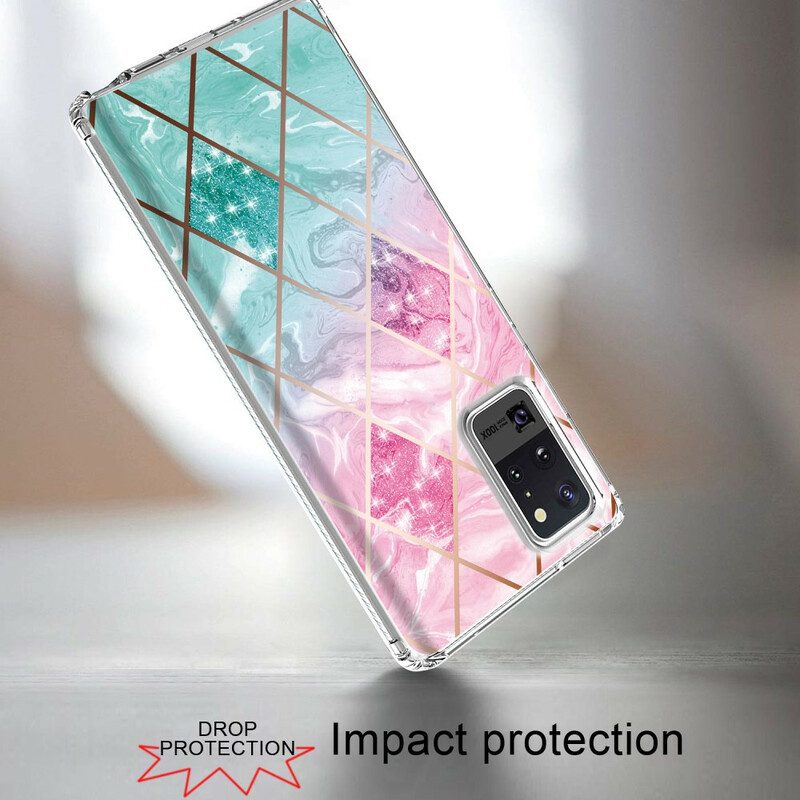 Cover Samsung Galaxy Note 20 Ultra Piastrelle Glitter Marmo