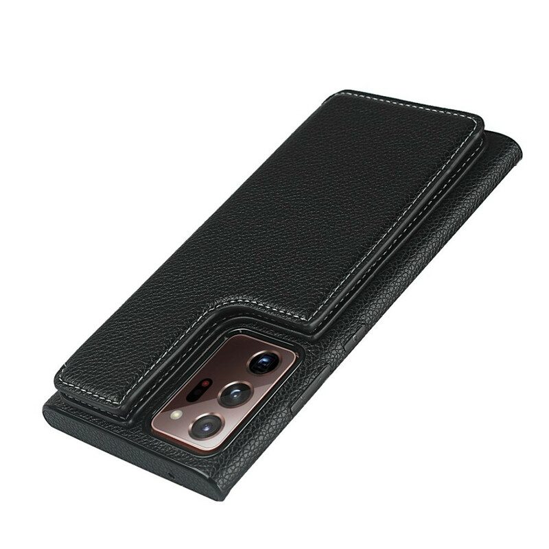 Cover Samsung Galaxy Note 20 Ultra Supporto Per Portacarte In Pelle Litchi