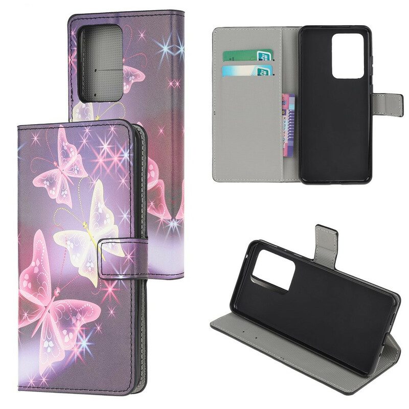 Custodia in pelle Samsung Galaxy Note 20 Ultra Farfalle Intense