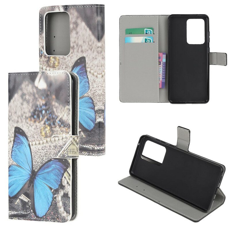 Custodia in pelle Samsung Galaxy Note 20 Ultra Farfalle Intense