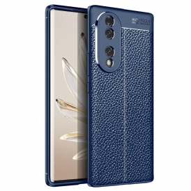 Cover Honor 70 Doppia Linea Litchi Effetto Pelle