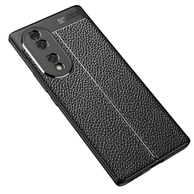 Cover Honor 70 Doppia Linea Litchi Effetto Pelle