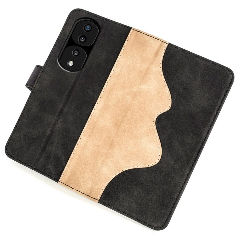 Custodia in pelle Honor 70 Stile In Pelle Ondulata