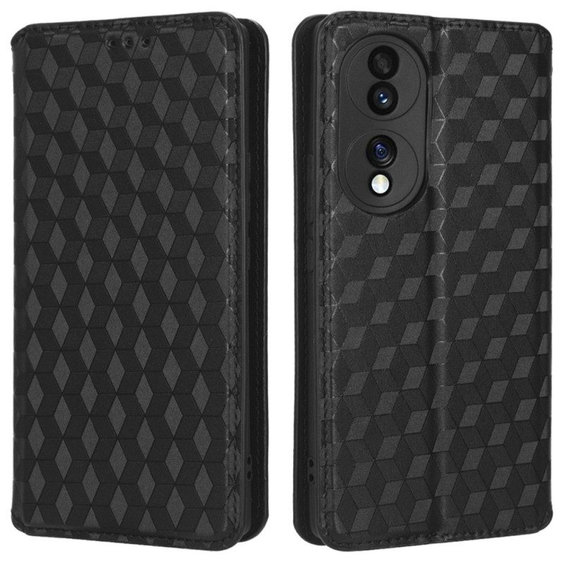 Folio Cover Honor 70 Custodia in pelle Cubi 3d