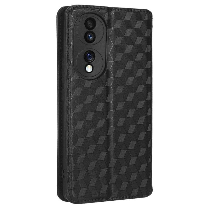 Folio Cover Honor 70 Custodia in pelle Cubi 3d