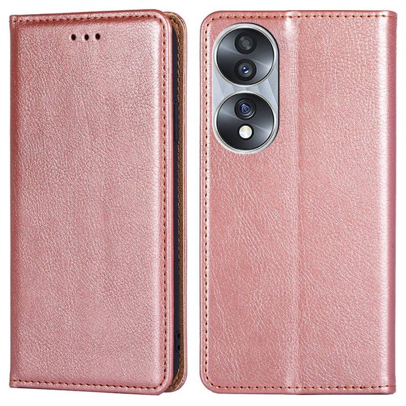 Folio Cover Honor 70 Custodia in pelle Cuciture In Ecopelle