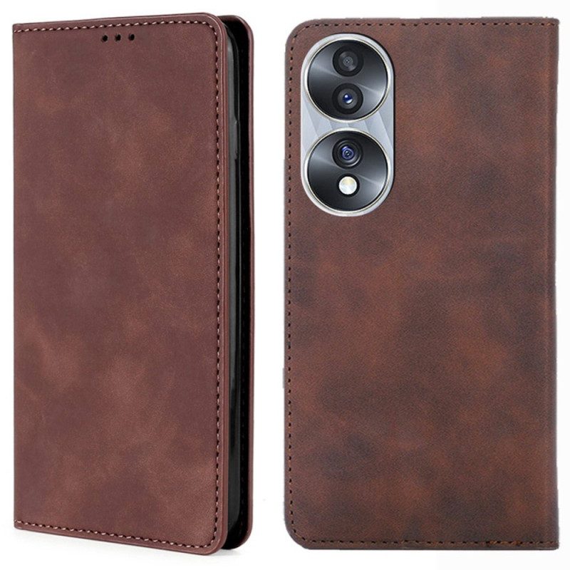 Folio Cover Honor 70 Custodia in pelle Tocco Di Pelle