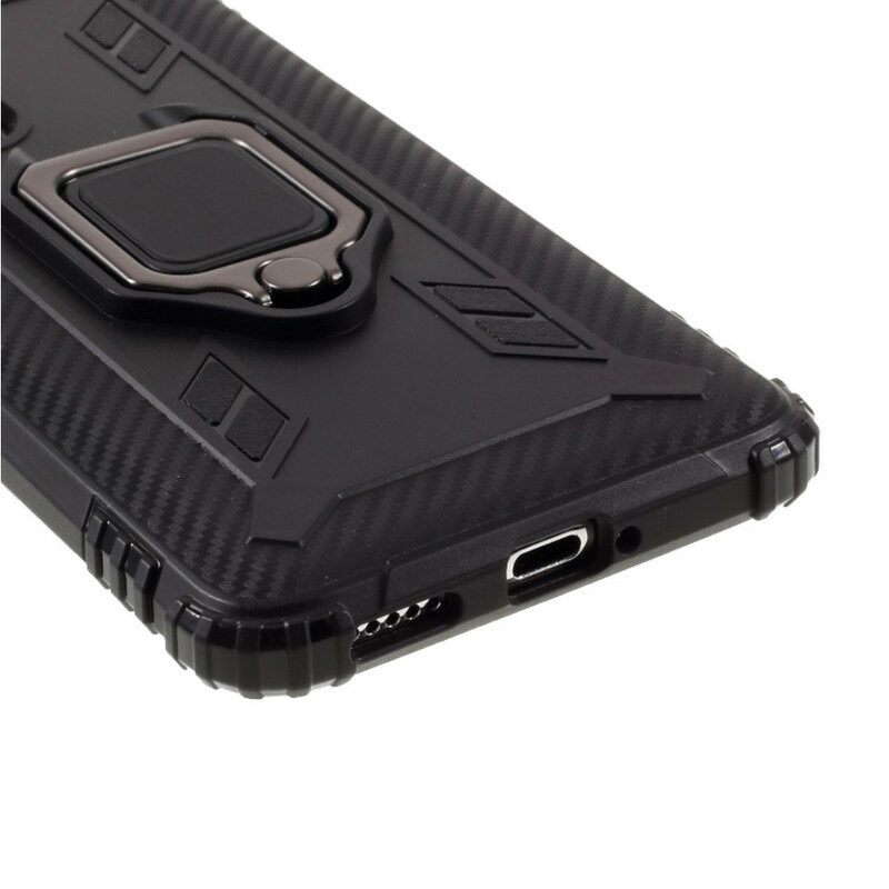 Cover Huawei P40 Anello E Fibra Di Carbonio