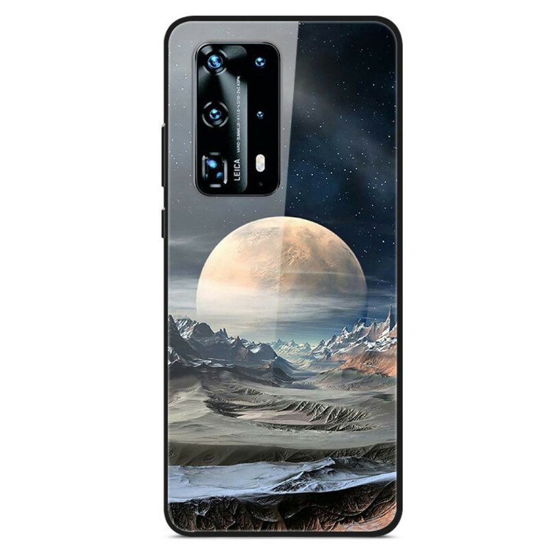 Cover Huawei P40 Vetro Temperato Space Moon