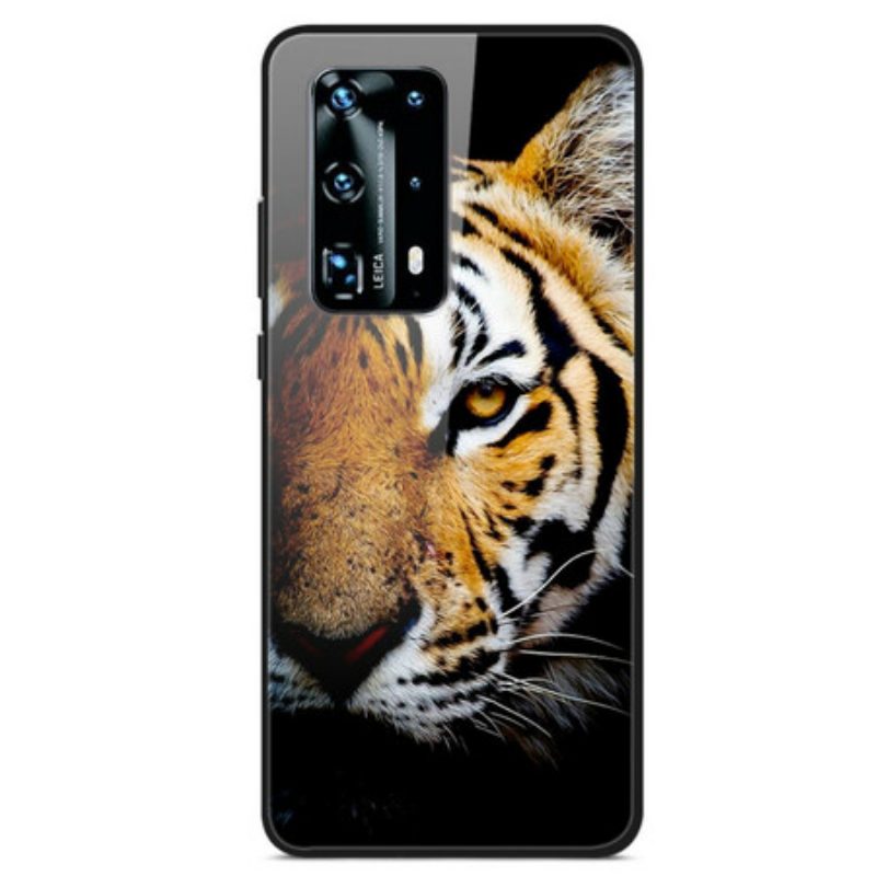 Cover Huawei P40 Vetro Temperato Tigre Realistico