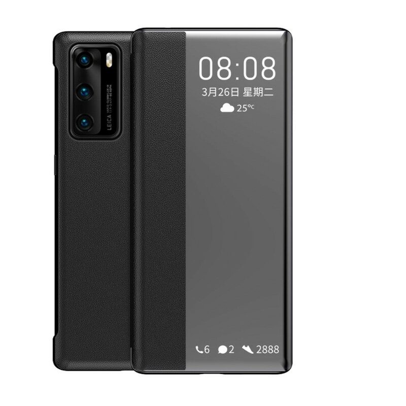 Custodia Huawei P40 Finestra In Ecopelle