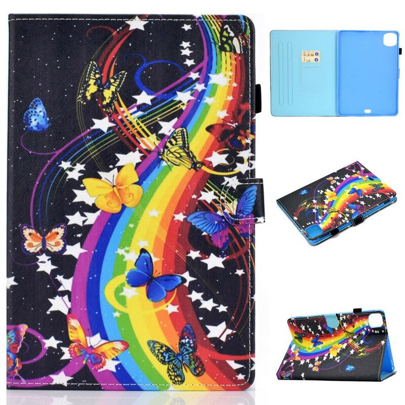 Custodia in pelle iPad Air (2022) (2020) Farfalle Arcobaleno