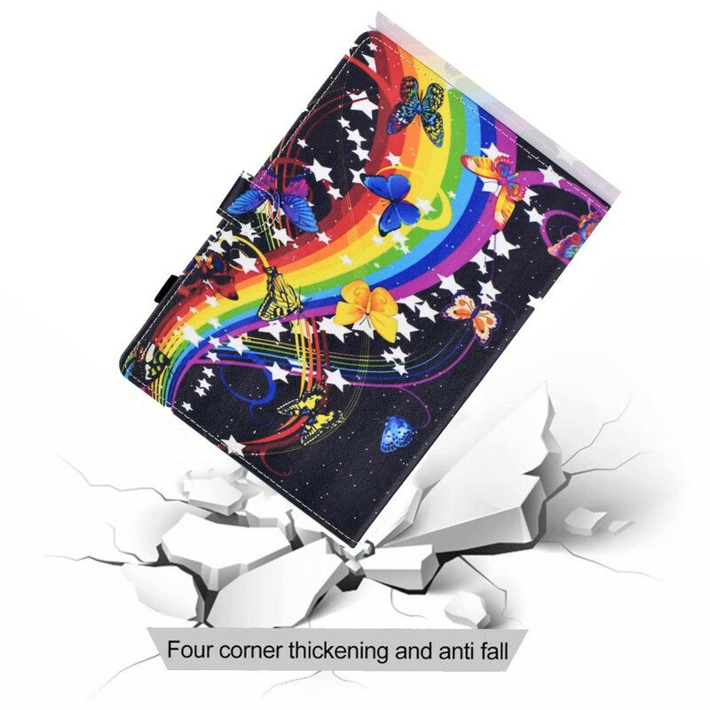 Custodia in pelle iPad Air (2022) (2020) Farfalle Arcobaleno